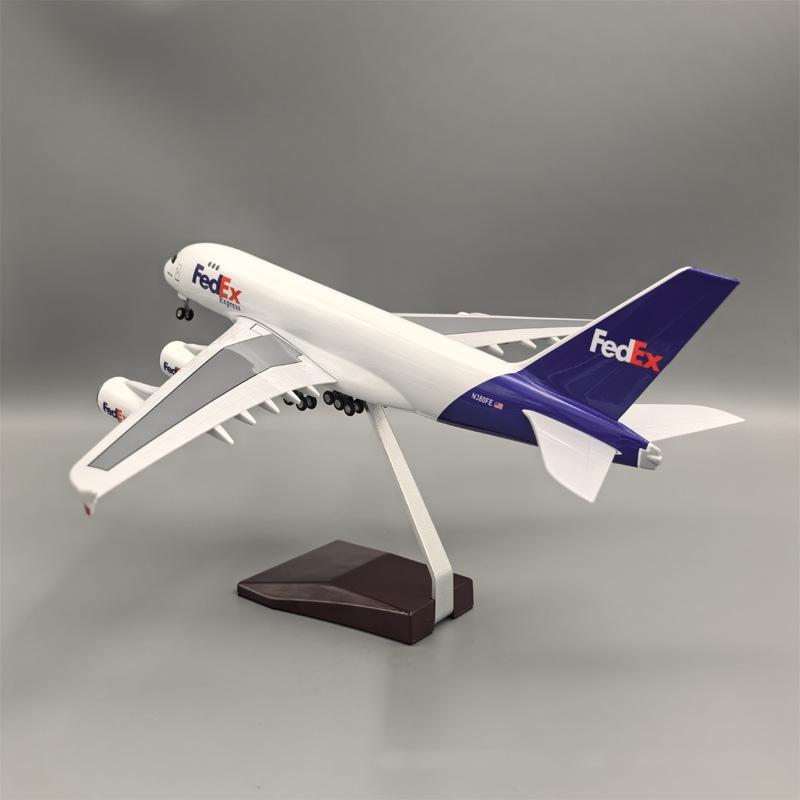 47 см Самолет A380 FedEx Cargo Масштаб 1/160 С подставкой для самолета и колесами Металл Смола Коллекция моделей самолетов Подарок Сувенир