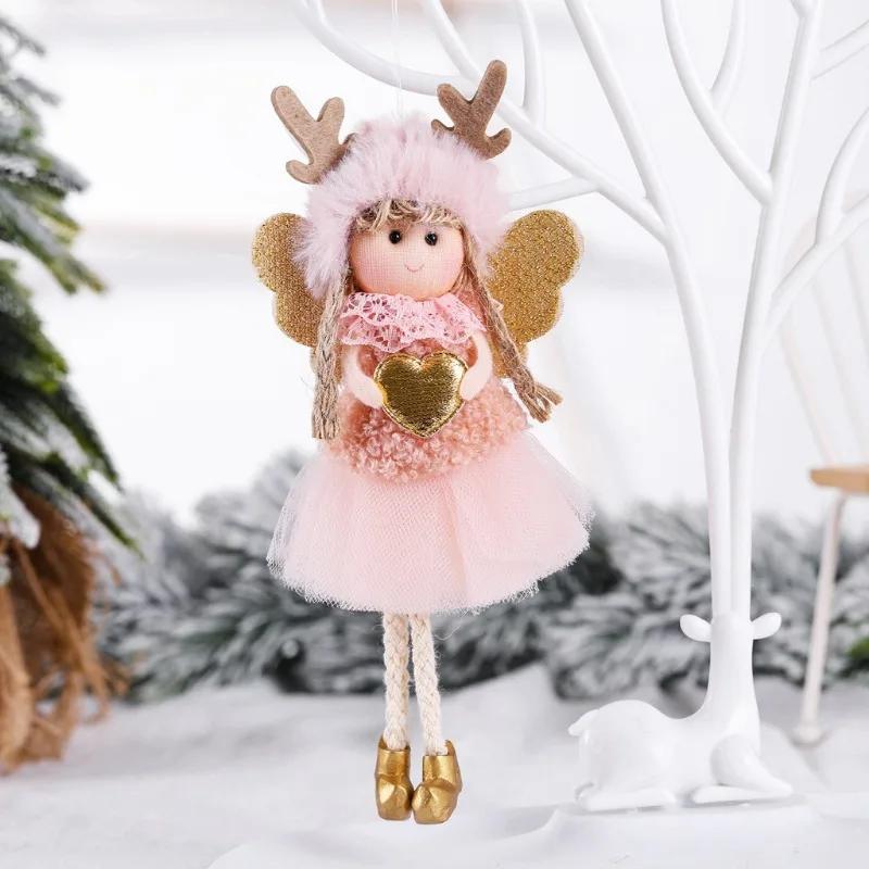 Christmas Tree Plush Ornaments Hanging Angel Christmas Tree Door Wall Hanging Decoration House Ornaments Angel Doll Toy