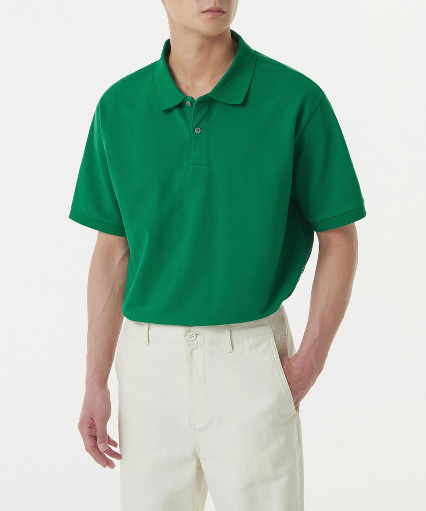 MUSINSA STANDARD Relaxed Fit Pique Polo Shirt [Irish Green]