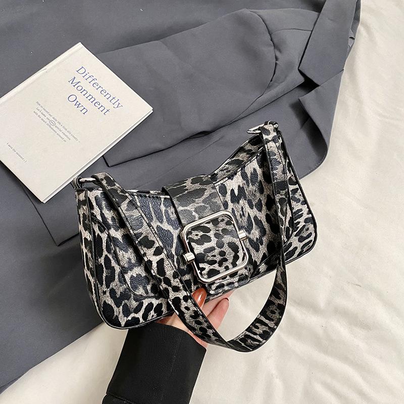 Женская сумка кроссбоди из ПУ, сумка с леопардовым принтом, модная одноплечевая сумка подмышку, нишевый дизайн, сумка-мессенджер