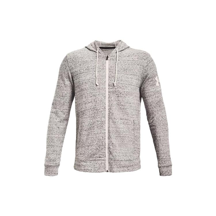 Under Armour Свитшоты Rival Мужские Агатовый Белый С капюшоном Умеренный Обычный Унисекс 1361606-112