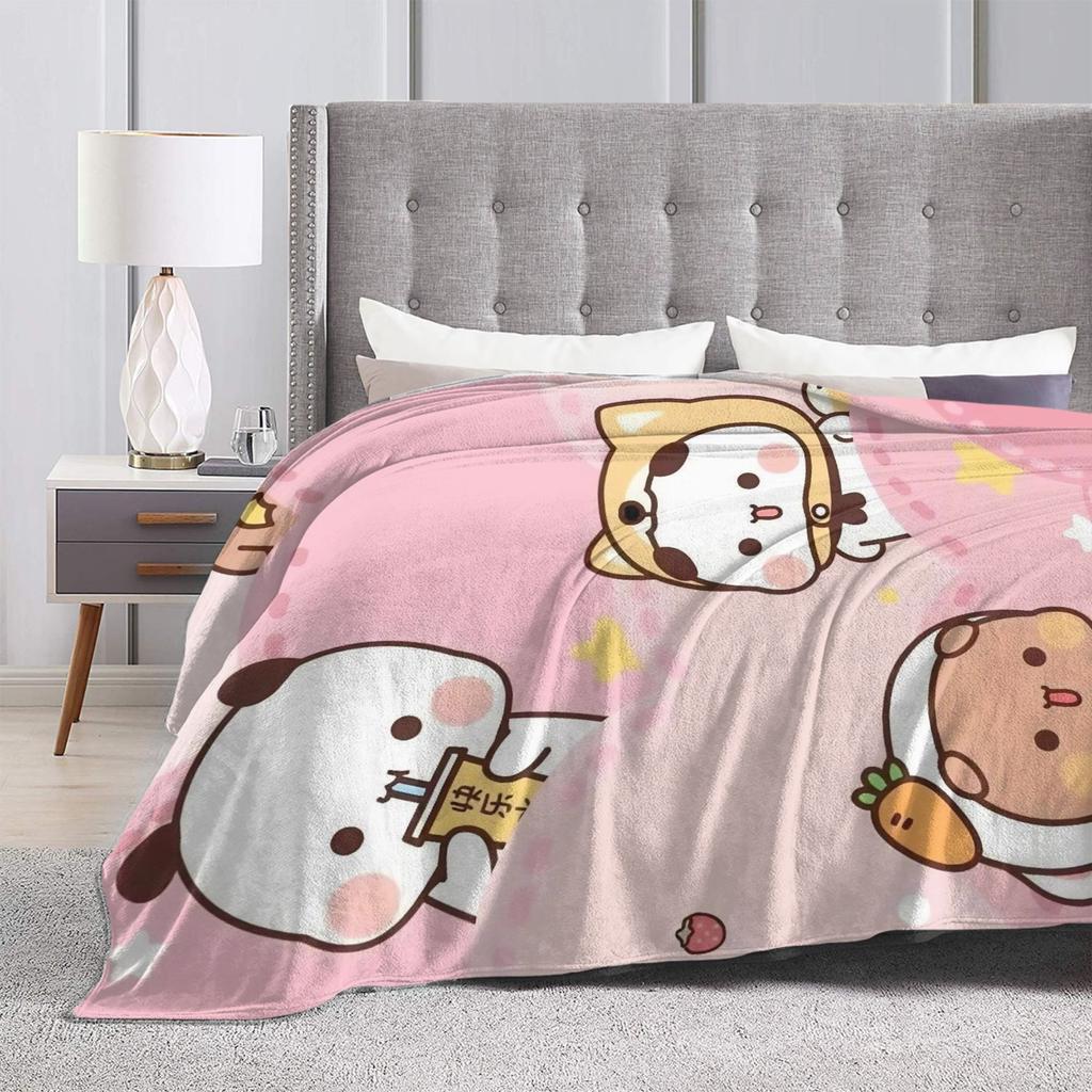 Cartoon Panda Bubu Dudu Blanket Coral Fleece Plush Printed  Breathable Warm Throw Blankets for Home Bedroom Quilt