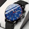 1pc Fashion Men's Luxury Quartz Watch, Men's Business Analog PU Leather Wrist Watch, Men's Gifts
