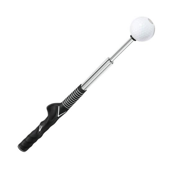 Retractable Golf Swing Training Aid Portable Grip Trainer with Click Feedback for Right And Left Handed Golfers Warm Up Stick