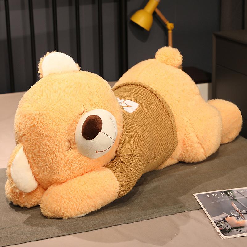 Большой свитер медведь плюшевая игрушка милый медведь обнимашка большая декоративная подушка для девочки кровать спящая кукла обнимашка кукла подарок