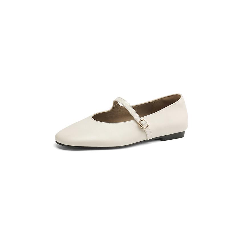 Krazing Pot Кожа коровы весна лето размер 41 толстый низкий каблук плоский с круглым носком женские неглубокие балетки