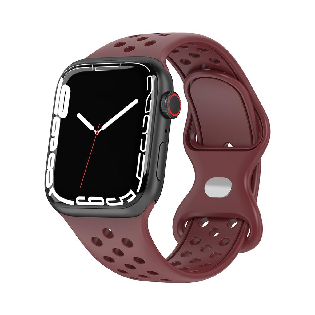 Силиконовый ремешок для Apple Watch Band Ultra2 49 мм Серии 9 8 7 41 мм 45 мм 38 мм 42 мм Спортивный браслет iWatch 7 6 SE 5 4 3 44 мм 40 мм