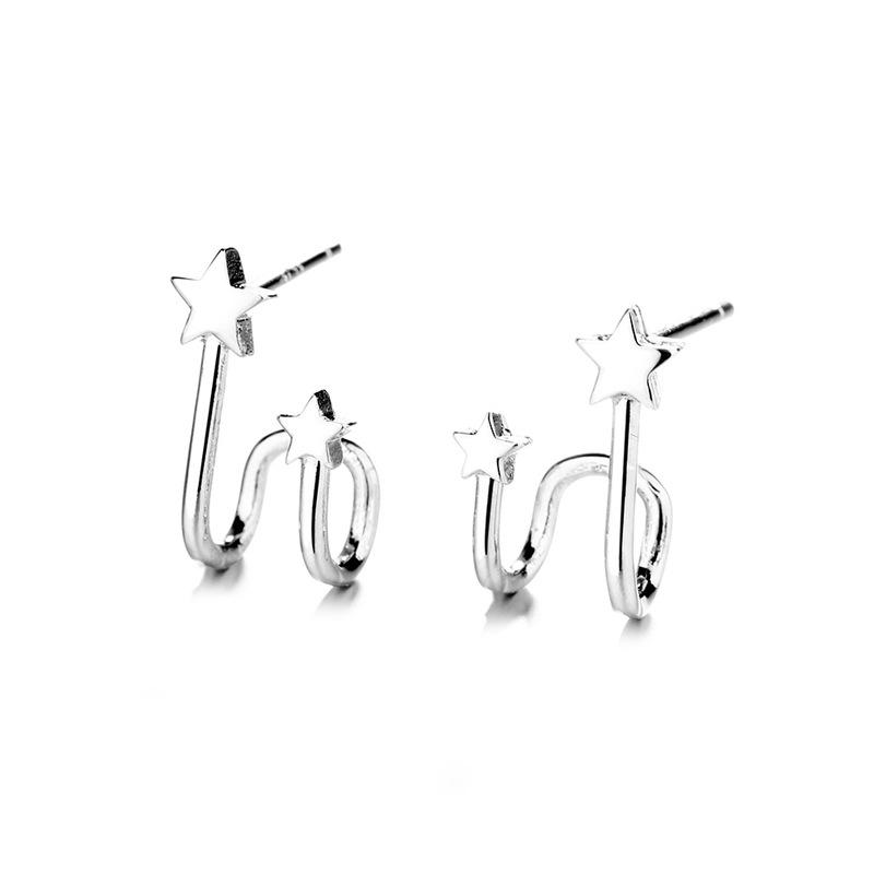 Серьги с серебряным покрытием S925 Дизайнерские U-образные серьги с двойной любовью Креативные модные серьги в форме сердца, поглощающие свет, противоаллергические