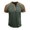 Мужская футболка с воротником Henry Collar, хлопковая футболка Muscle Tee, повседневный топ с коротким рукавом, облегающая футболка для повседневной носки, походов в спортзал, вечеринок