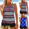 2024 Sexy Print Two Piece New Swimsuit Tankini Large Size Swimwear Women Flower Vintage Bodysuit Swim Beachwear Bathing Suit