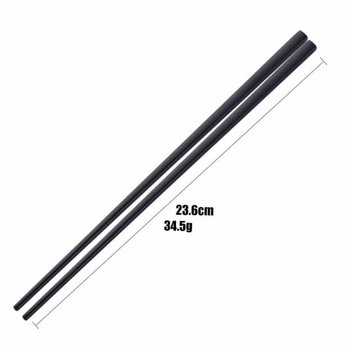 Bisda Korean Stainless Steel Chopsticks, Set of 5, Black, 18-8 Stainless Steel, 23.5cm Square, for Business, Guests, Outdoors, and Camping