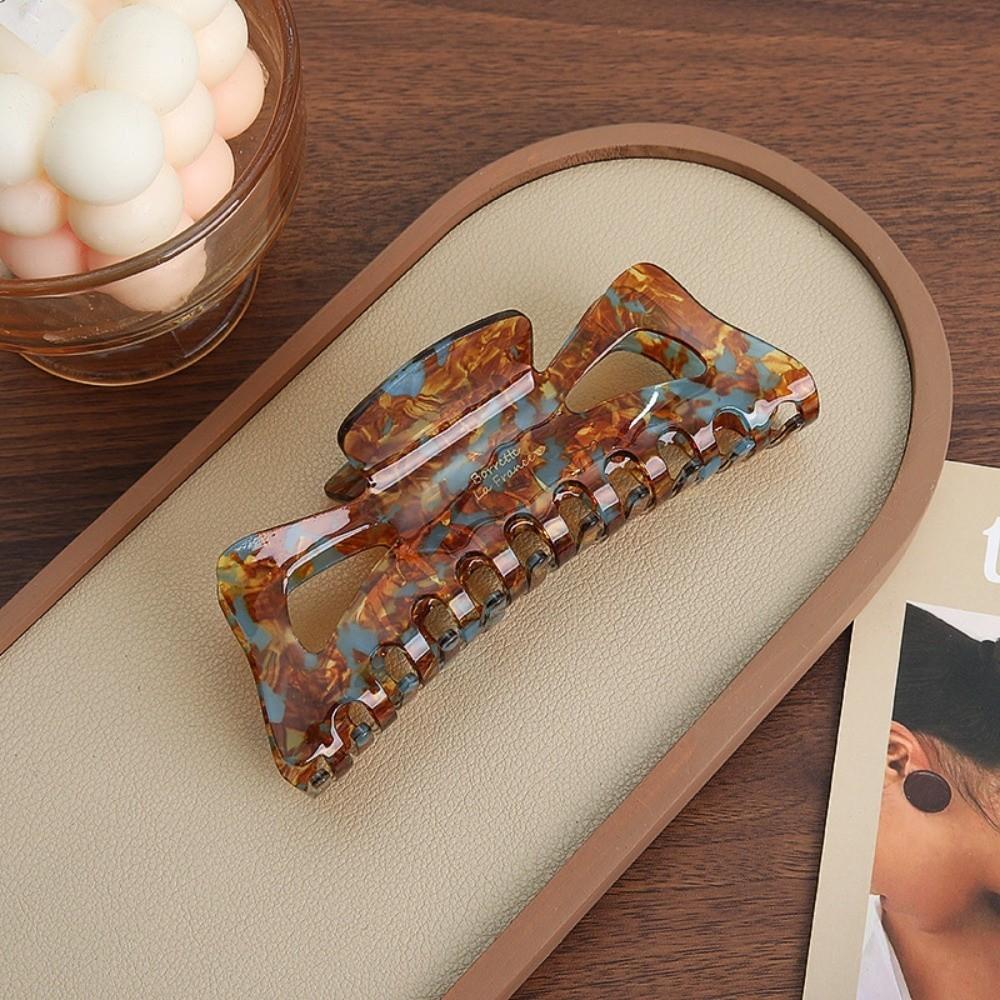 Elegant Bow Hair Clip Retro Imitation Acetate Shark Clip French Style Bun Hair Clip For Women