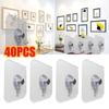 40 шт. самоклеящиеся гвозди для настенного крепления, бесследные фоторамки, клейкие гвозди для рисования, настенные гвозди, прозрачные крючки, шурупы