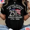 Футболка к 250-летию США 1776 2026 Патриотическая футболка с американским флагом