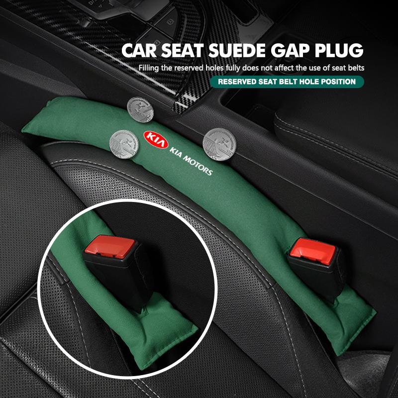 Car Logo Seat Gap Filler Soft Suede Side Seam Leak Pad Plug Spacer Accessories For KIA Cerato Soul Venga Forte Spectra Sedona BU9