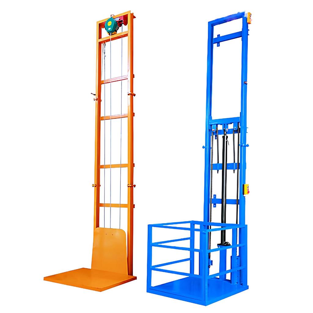 Remote-Controlled Hydraulic Cargo Lifting Platform with Guide Rail