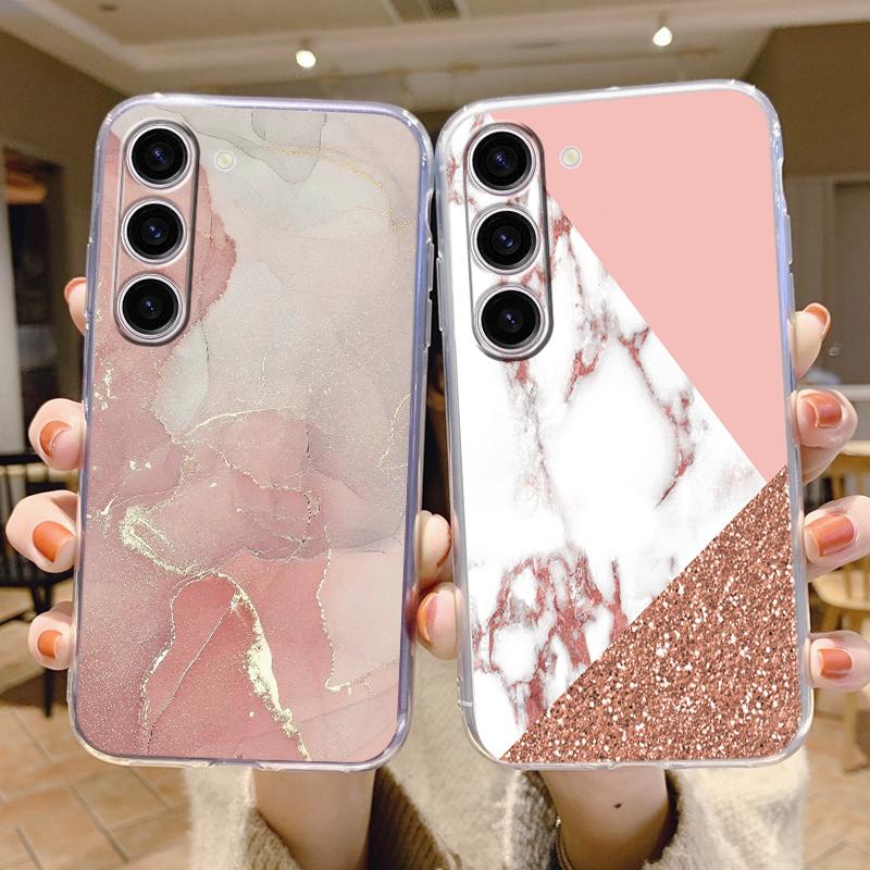 Для Samsung Galaxy S24 Чехол S24 Plus S 24 Ultra Чехол для телефона Мраморный Прозрачный Coque Мягкий ТПУ Fundas Для Samsung S25 FE S25+ Чехол