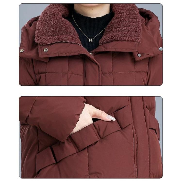Утепленная зимняя куртка с хлопковой подкладкой для женщин среднего возраста, длинное пуховое пальто для дополнительного тепла