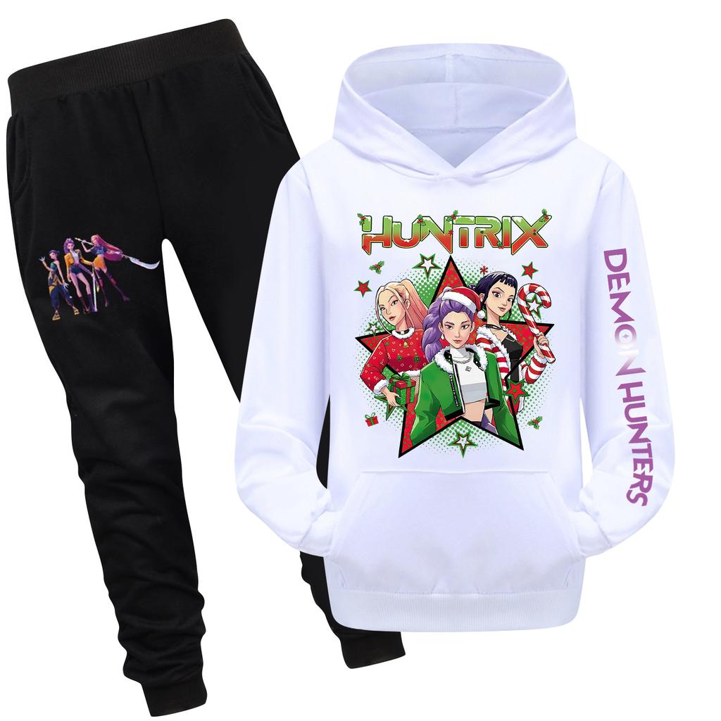 Детский худи и брюки, двухпредметный спортивный костюм, комплект свитшота с длинным рукавом и принтом