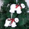 2Pcs Cute Christmas Bear Pendant Animal Simulated Polar Bear White Bear Ornaments  Outdoor