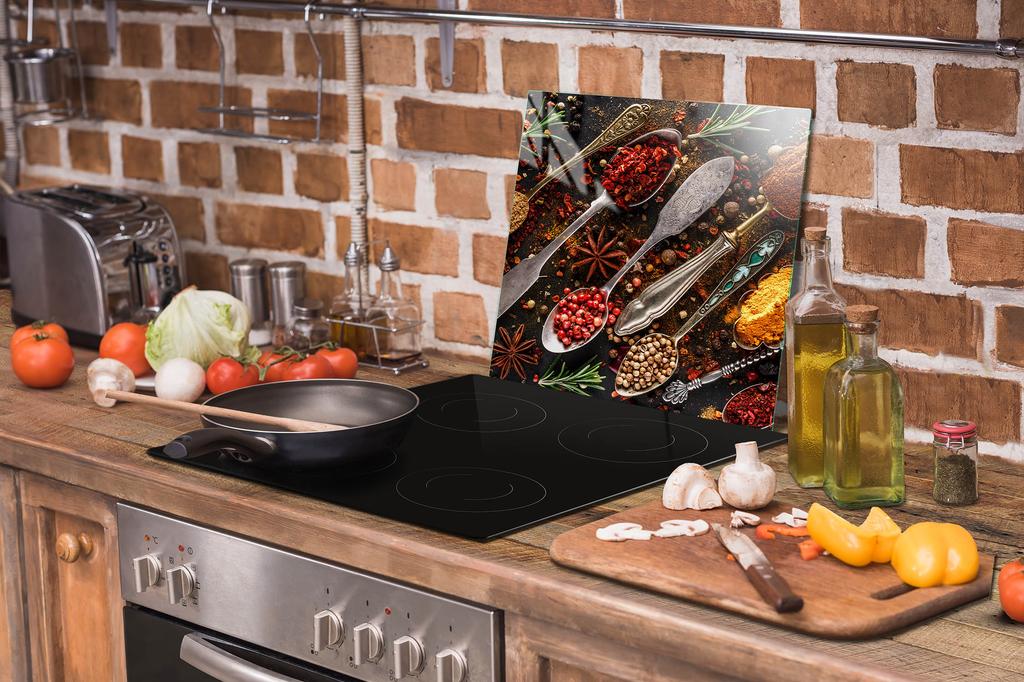 SZKLANA PŁYTA OCHRONNA NA KUCHENKĘ 50x52 PRZYPRAWY