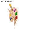 Fashion Brooch Colorful Enamel Artist Decorative Palette Badge Unisex Children Dress Costume Sweater Bag Lapel Pins
