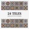 24 штуки плитки в европейском стиле, наклейки на стены, водонепроницаемые и маслостойкие наклейки для плитки для кухни и ванной комнаты, самоклеящиеся