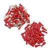 100pcs Female+Male Spade Insulated Electrical Crimp Terminal Connector Red