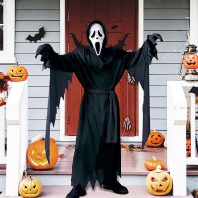 1 комплект, детский костюм на Хэллоуин, жуткий призрак, косплей, маска, перчатки, пояс, халат, карнавальный костюм для вечеринки, дом с привидениями, детский наряд