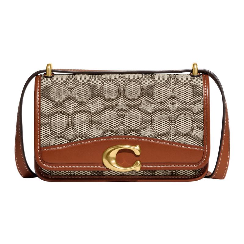 Coach Bandit 18 Buckle Closure Multi-Functional Bag Leather And Fabric Small Shoulder Crossbody Bag Women bags Gray Brown CD726-B4TA7