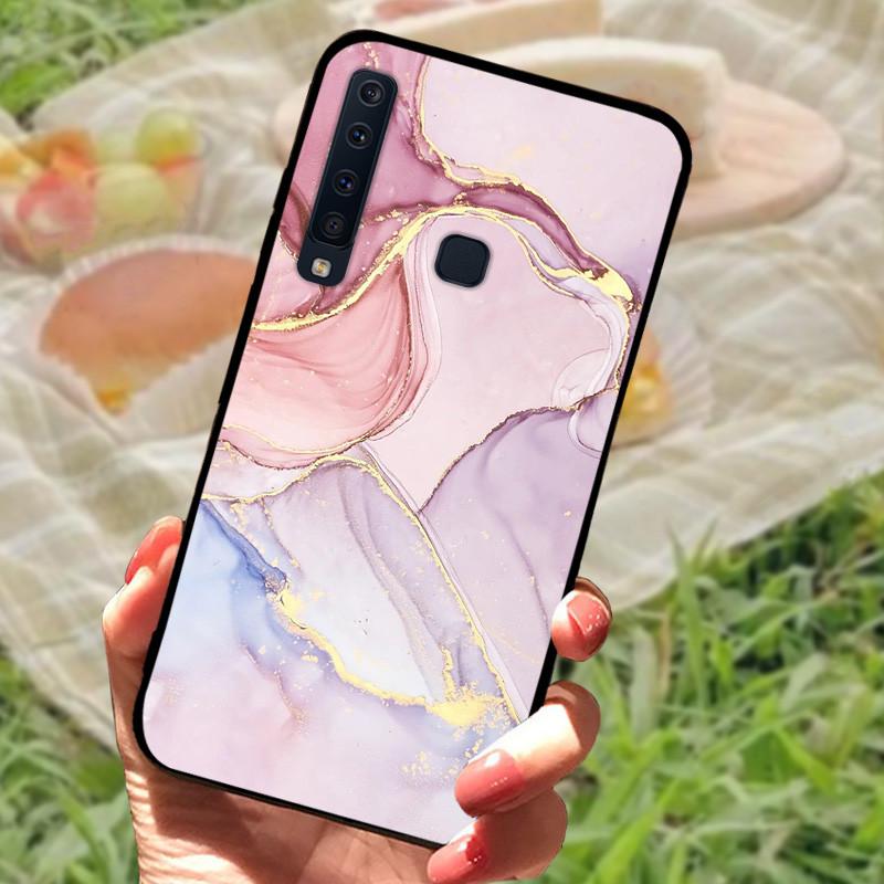 Для Samsung A9 2018 Чехол-крышка A7 2018 Силиконовый Мягкий Мраморный Черный Бампер Funda Coque для Samsung Galaxy A7 A9 2018 Защитный