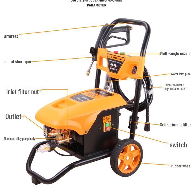 JJS 2.2 кВт 220 В Электрическая мойка высокого давления толкающего типа CN вилка (адаптер в комплекте)