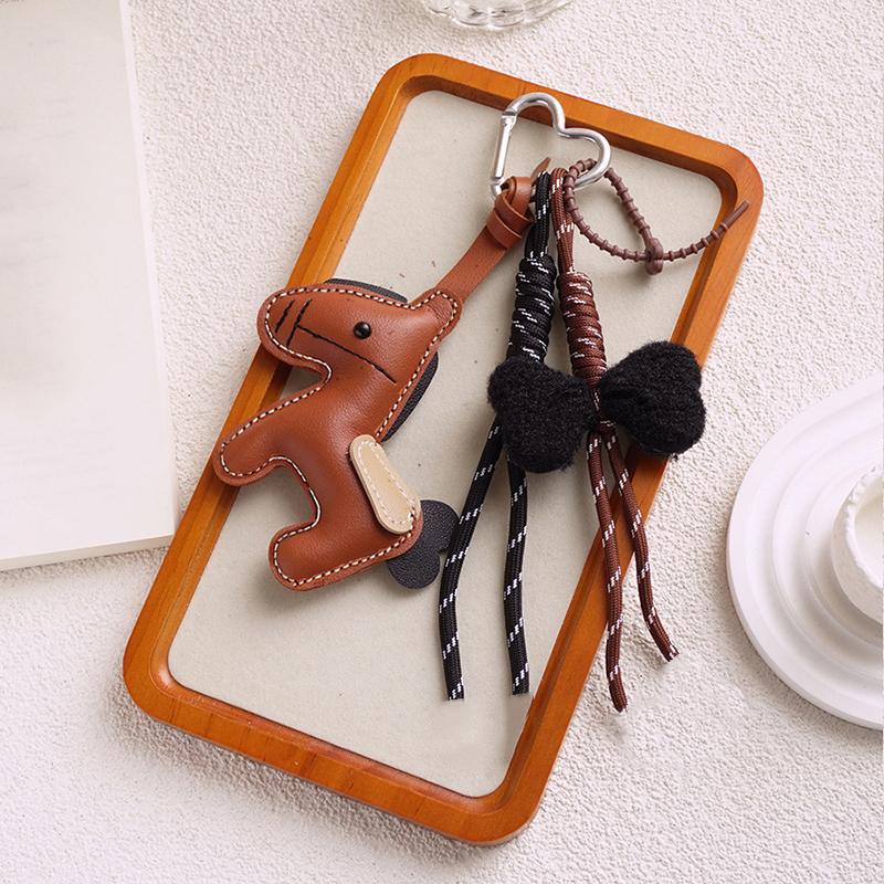 Bag Charm Leather Fashion Leather Pendant With Braided Rope Bag Gift All-purpose Bag Hanging Accessory