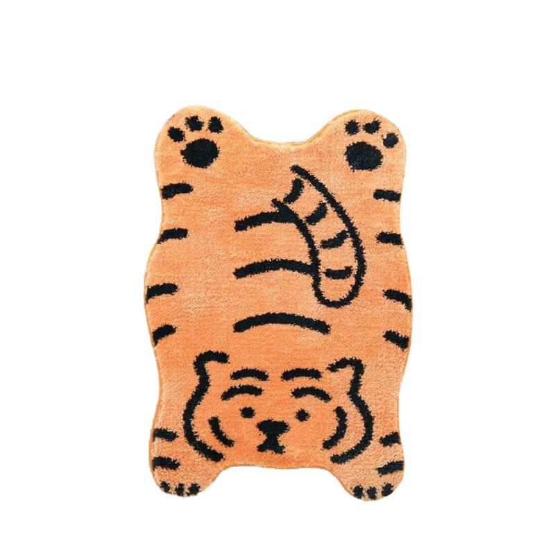 Забавные коврики Нескользящий прикроватный коврик Пушистые ковры Ковер с изображением мультяшного тигра Впитывающий коврик для ванной Коврики для дома