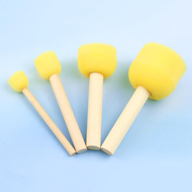 Children's Round Sponge Paint Brush Set for DIY and Early Education