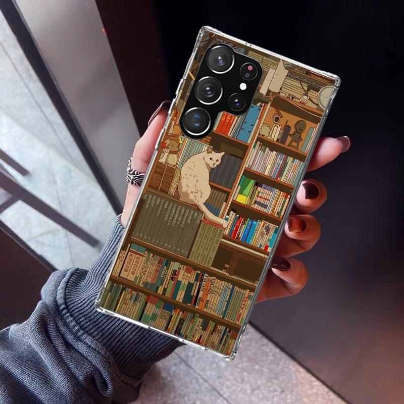 Read Books illustration Reading Phone Case For Samsung Galaxy S23 S24 S25 Edge S26 Ultra S22 + S21 Plus S20 FE Cover Silicone Pr