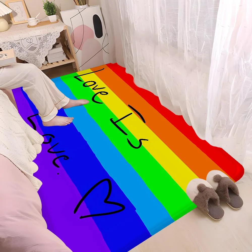 LGBT Pride Flag Floor Mat Nordic Style Home Doormat Bathroom-Toilet Mats Bedroom Hotel Decor Mat