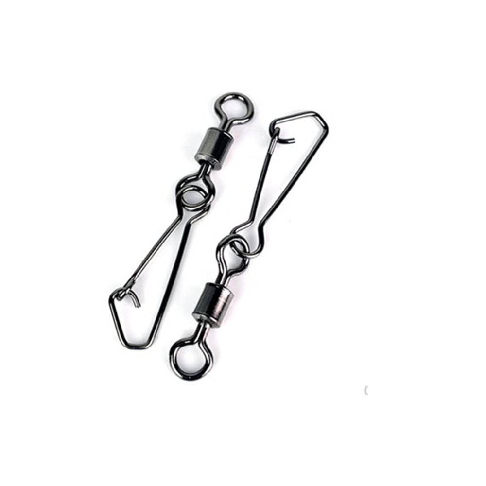 50 шт. прочный с крючковым замком рыболовный крючок вращающийся вертлюжок соединитель для снастей вертлюги рыболовный подшипник