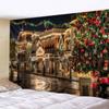 Supply Nordic Christmas Snow Town Fireworks Scenery Christmas Tree Tapestry Wall Mural