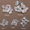 50pcs Faceted Glass Crystal Charm Teardrop Spacer Beads Clear Jewelry Accessories DIY