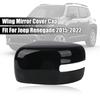 Door Wing Side Mirror Cover For Jeep Renegade 2015- Gloss Black Rear View Mirror Housing With Turn Signal Light Style