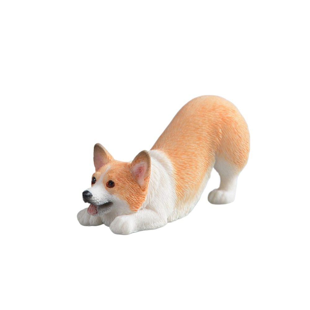 Children's Gift Mini Animal Dog Doll Simulation Dog Car Ornament Corgi Model Miniature Figurines