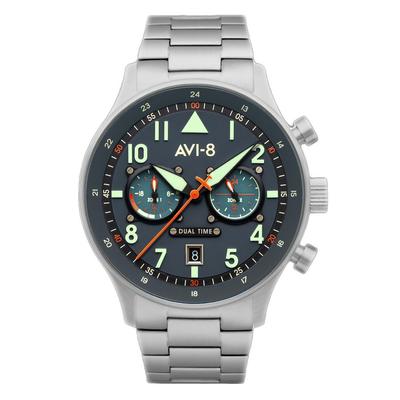 Hawker Hurricane Carey Двойное время Гютерслох Нержавеющая сталь Синий циферблат Кварцевые AV-4088-22 Мужские часы