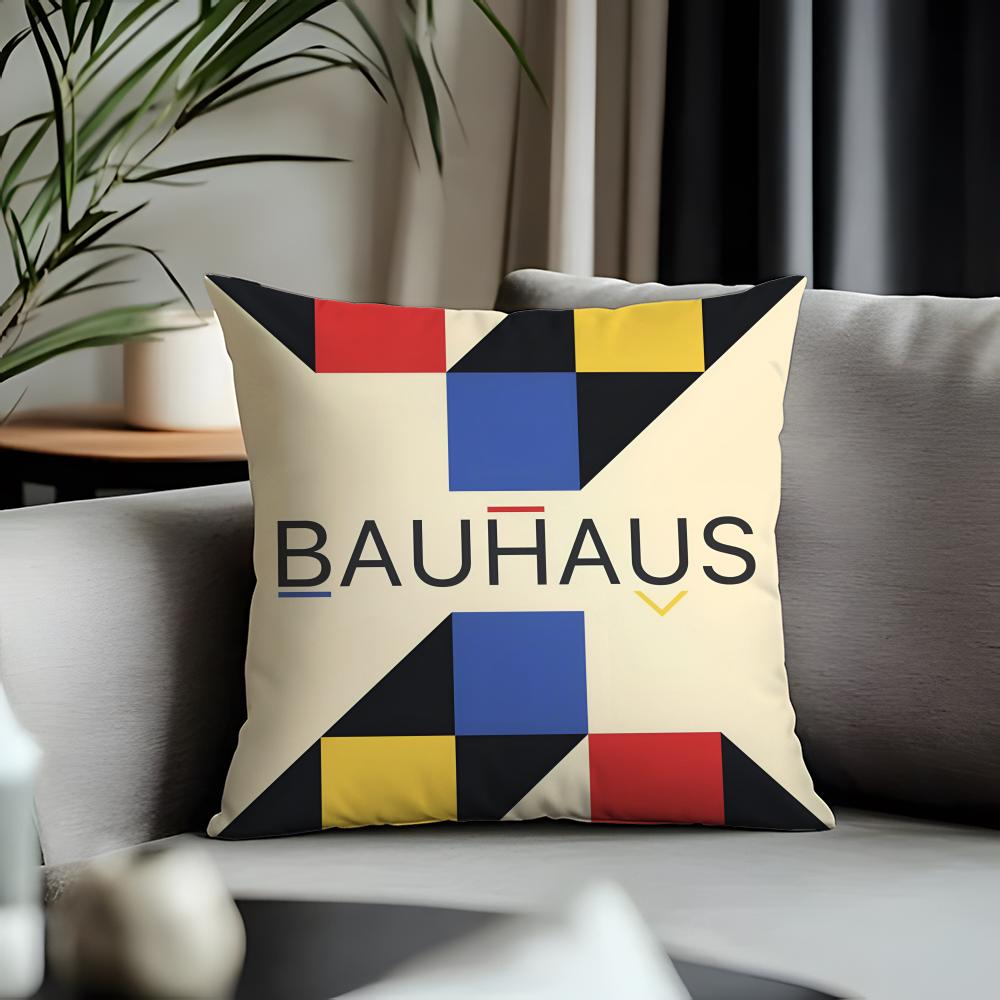 Trending BBauhaus Geometryer Cushion Cover Antidustmite Pillowcase Invisible Zipper Silky Short Plush Sofa Cushion Cover