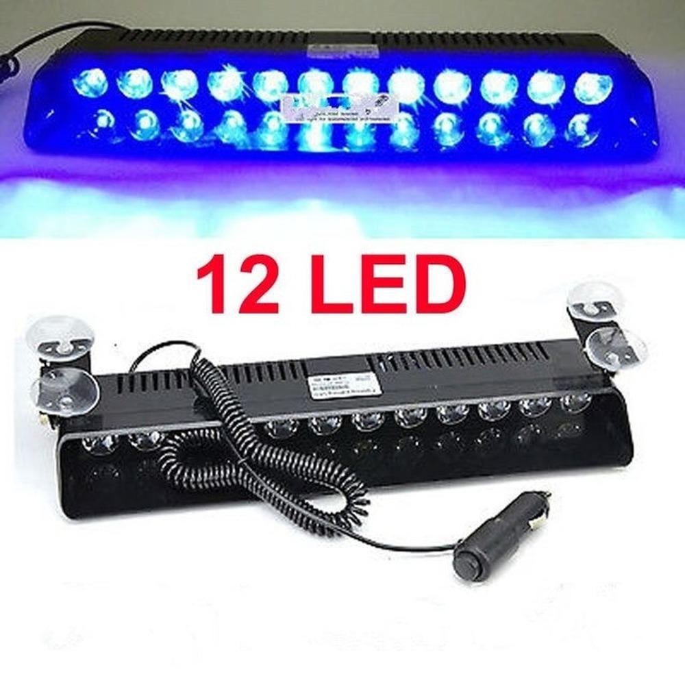 1Pcs Police Light Car LED Strobe Light Red Blue Amber White Signal Light Flash Dash Emergency Flash Windshield Warning Light 12V