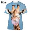 Funny Giraffe 3D Printed Men's T-shirt Cartoon Animal Hip Hop Casual Street Men's And Women's T-Shirt Tops