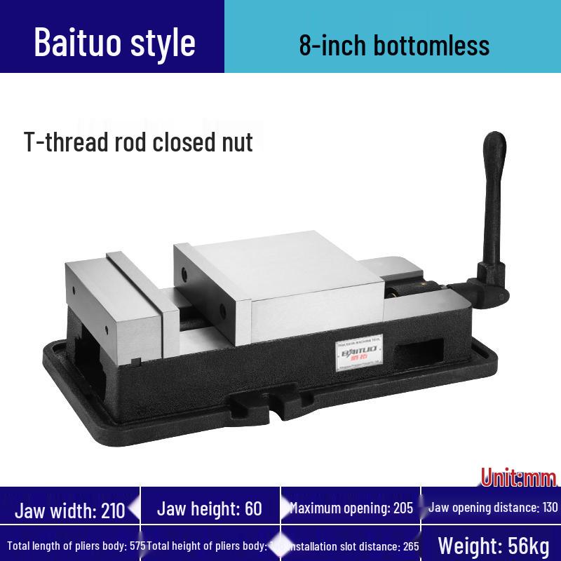 Heavy-Duty CNC Right-Angle Machine Vise for 4, 5, 6, 8-Inch Milling with Flat Jaws