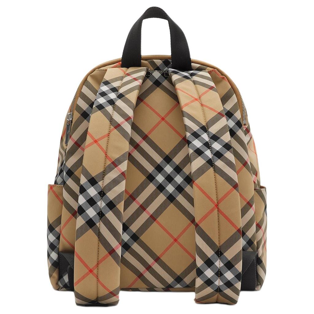 Burberry Двусторонняя молния Передний карман Украшенный Дизайн Рыцаря в Экипировке Полиэстер Рюкзак Маленький Мужской Рюкзак Бежевый 81023541