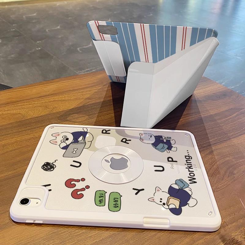Magnetic Detachable Acrylic Case IPad Pro 11 Inch Mini 7 With Stand Support Cartoon Design Full Cover