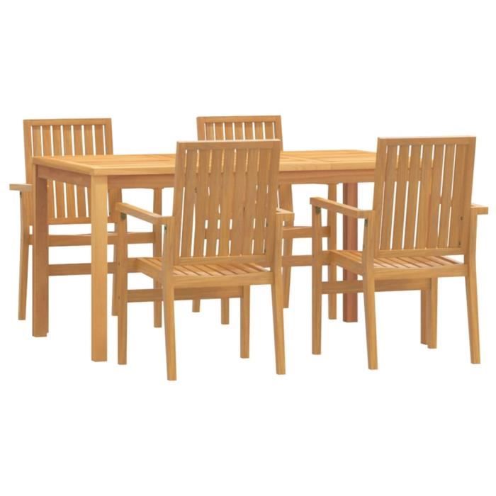 VidaXL 5-piece Garden Dining Set Solid Teak Wood 3157915